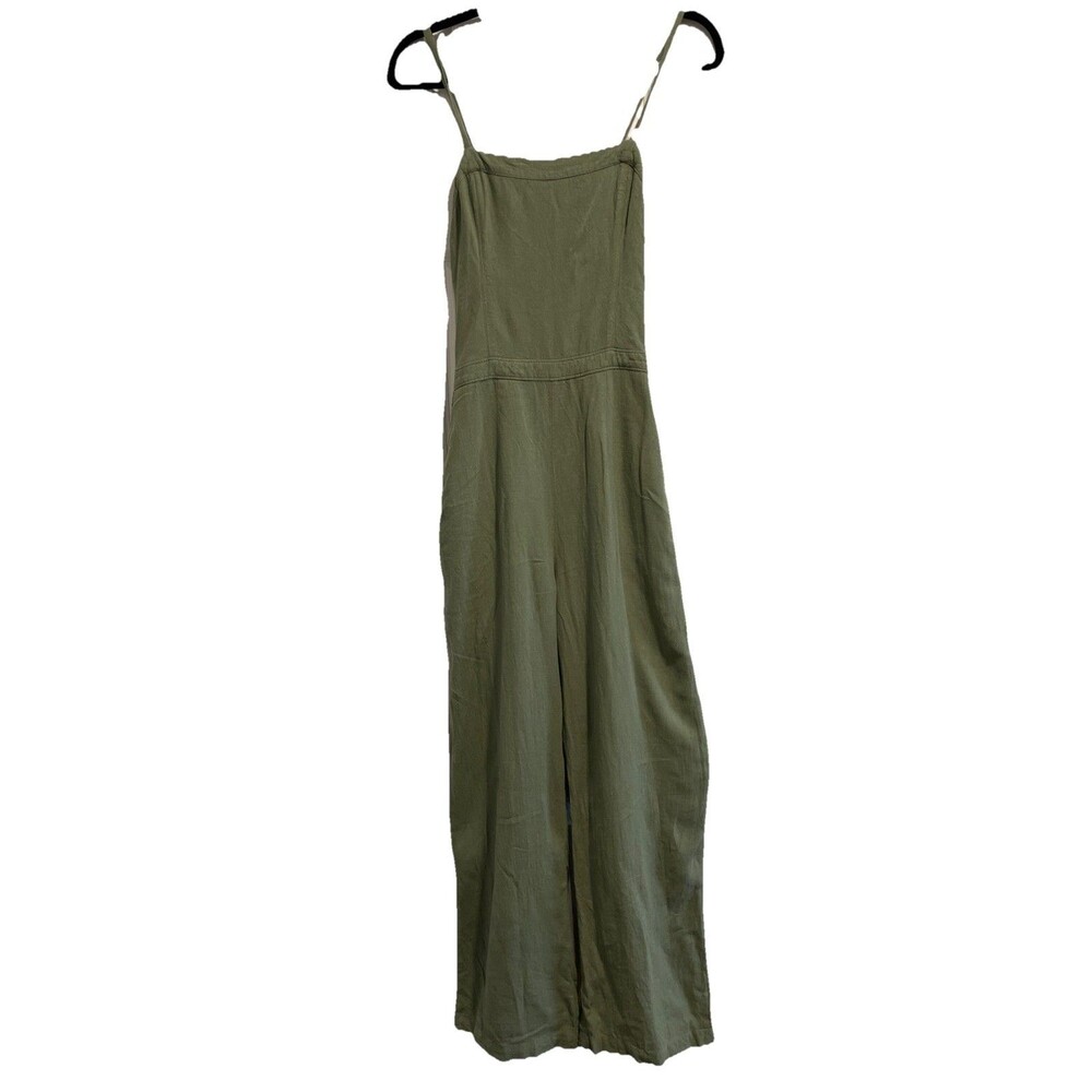 Abercrombie Fitch Jumpsuit Womenโs Small/Tall Straps Linen Blend Luxurious